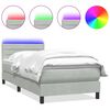 vidaXL Cama box spring con colch&oacute;n y LED terciopelo gris claro 100x220 cm