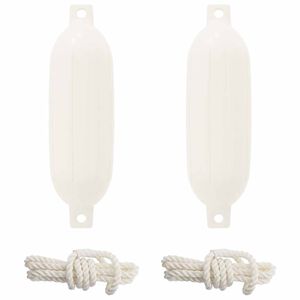 vidaXL Defensas de barco 2 uds. &Oslash; 14 x 50 cm Blanco PVC