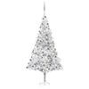 vidaXL &Aacute;rbol de Navidad preiluminado con luces y bolas plateado 240 cm
