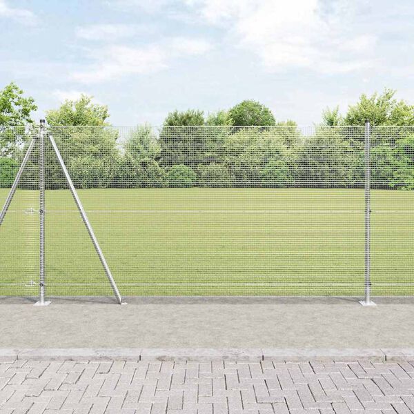 vidaXL Poste de Valla Plateado 50 x 1,2 m (malla de 12 x 12 mm) Acero