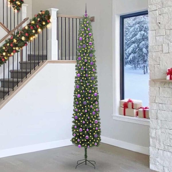 vidaXL &Aacute;rbol de Navidad artificial Verde 270 cm PVC, Acero y Pl&aacute;stico