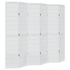 vidaXL Biombo separador de 6 paneles madera maciza Paulownia blanco