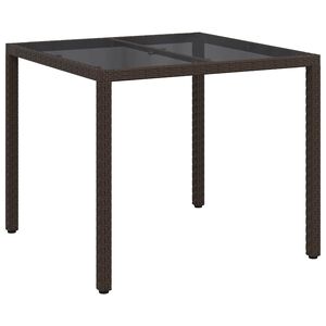 vidaXL Mesa de Jard&iacute;n Marr&oacute;n 90 x 90 x 75 cm rat&aacute;n sint&eacute;tico