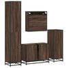 vidaXL Set de muebles baño 4 pzas madera contrachapada roble marrón