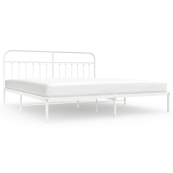 vidaXL Estructura cama sin colchón con cabecero metal blanco 193x203cm