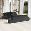 vidaXL Conjunto de sof&aacute; de jard&iacute;n 9 pcs Negro rat&aacute;n sint&eacute;tico