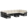 vidaXL Conjunto de sof&aacute;s de jard&iacute;n 11 pcs Negro rat&aacute;n sint&eacute;tico