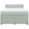 vidaXL Cama box spring con colch&oacute;n terciopelo gris claro 140x190 cm
