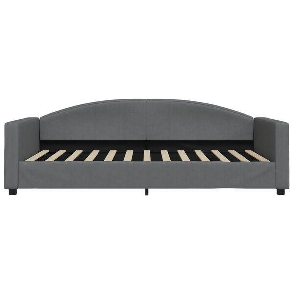 vidaXL Sof&aacute; cama sin colch&oacute;n tela gris oscuro 100x200 cm