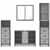 vidaXL Set de muebles de ba&ntilde;o 4 pzas madera contrachapada gris sonoma