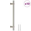 vidaXL Tiradores para armarios 10 uds acero inoxidable plateado 160 mm