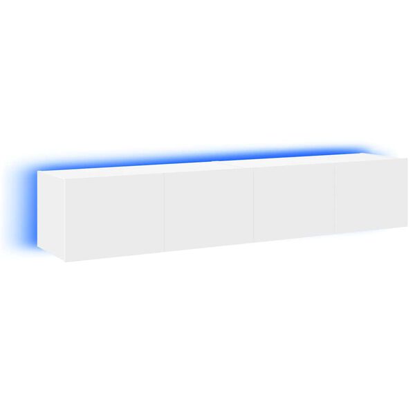 vidaXL Muebles de TV de pared con luces LED 2 uds blanco 80x35x31 cm
