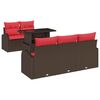 vidaXL Conjunto de sof&aacute; de jard&iacute;n 6 uds. Marr&oacute;n rat&aacute;n sint&eacute;tico