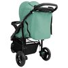 vidaXL Silla de paseo de beb&eacute; de 3 ruedas acero verde y negro