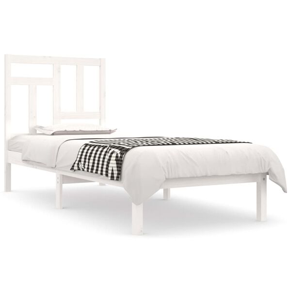 vidaXL Estructura de cama sin colchón madera de pino blanca 90x200 cm