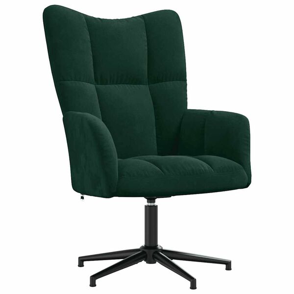 vidaXL Sill&oacute;n de relax de terciopelo verde oscuro