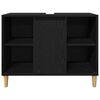 vidaXL Juego de muebles de ba&ntilde;o 3 pcs Negro Madera de ingenier&iacute;a
