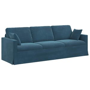 vidaXL Sof&aacute; Azul 228 x 78 x 80 cm Terciopelo