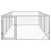 vidaXL Caseta para perros de exterior con puerta 2x4x1 m de acero galvanizado
