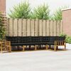vidaXL Conjunto de sof&aacute;s de exterior con coj&iacute;n 5 pcs Natural y negro