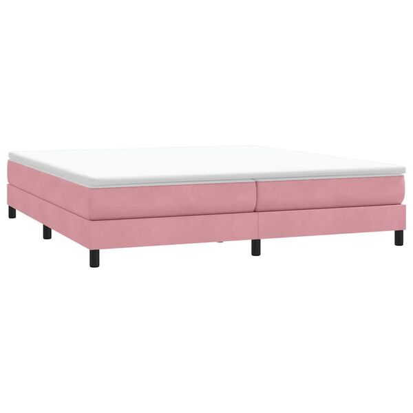 vidaXL Cama box spring sin colch&oacute;n rosa terciopelo 200x210 cm
