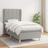 vidaXL Cama box spring con colch&oacute;n tela gris claro 90x200 cm
