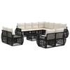 vidaXL Conjunto de sof&aacute;s de jard&iacute;n 12 pcs Negro y Blanco Crema