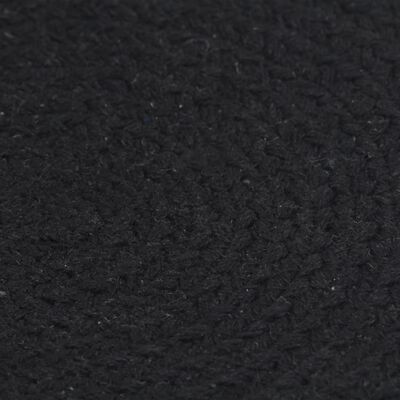 vidaXL Manteles individuales redondos 4 uds algodón negro liso 38 cm