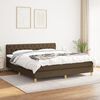 vidaXL Cama box spring con colch&oacute;n tela marr&oacute;n oscuro 160x200 cm