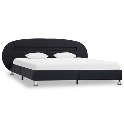 vidaXL Estructura de cama con LED de cuero sintético negro 120x200 cm
