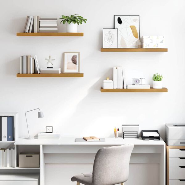 vidaXL Estante de pared 4 pcs Beige 80 x 23,5 x 4 cm