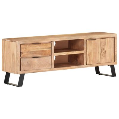 vidaXL Mueble de TV madera maciza acacia borde natural 120x30x42 cm