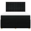 vidaXL Cama box spring con colch&oacute;n tela negro 160x200 cm