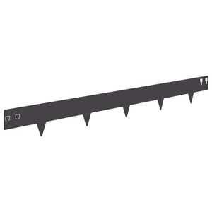 vidaXL Borde de C&eacute;sped 10 uds. 100 x 12 cm Acero Negro