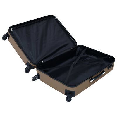 vidaXL Juego de maletas rígidas con ruedas 3 piezas ABS marrón