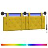 vidaXL Cabecero colgante Con luz LED Amarillo Terciopelo