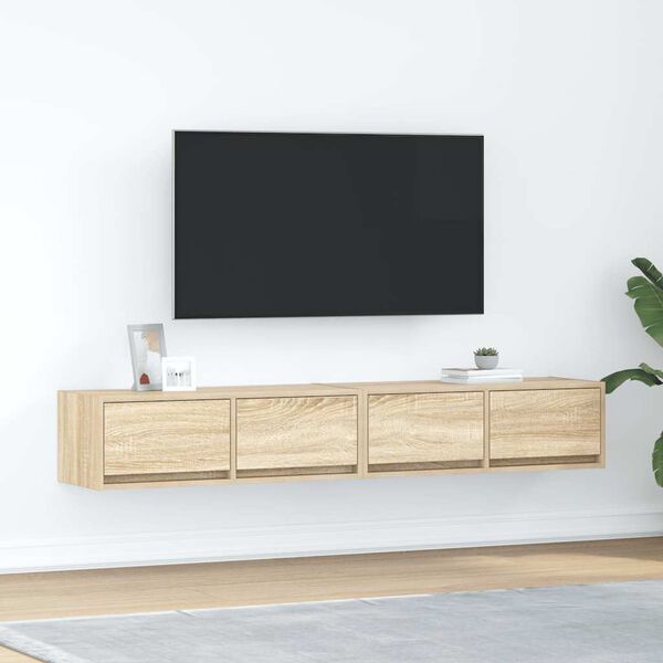 vidaXL Muebles de TV 2 uds Roble Sonoma 80x31x25,5cm Madera ingenier&iacute;a