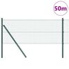 vidaXL Poste de Valla Verde 50 x 0,4 m (25 x 25 mm malla) Acero y PVC
