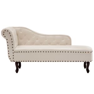 vidaXL Div&aacute;n de cuero sint&eacute;tico blanco crema