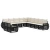 vidaXL Conjunto de sof&aacute;s de jard&iacute;n 11 uds. Negro y Blanco Crema