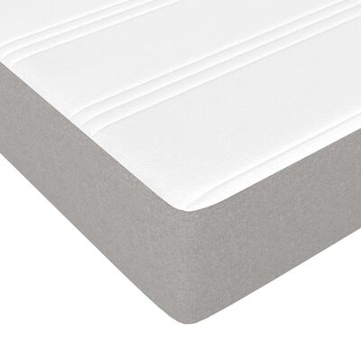 Cama box spring con colchón tela gris claro 200x200 cm