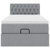 vidaXL Estructura de cama otomana con colch&oacute;n tela gris claro 90x190cm