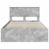 vidaXL Estructura de cama con cabecera Gris concreto 135 x 190 cm