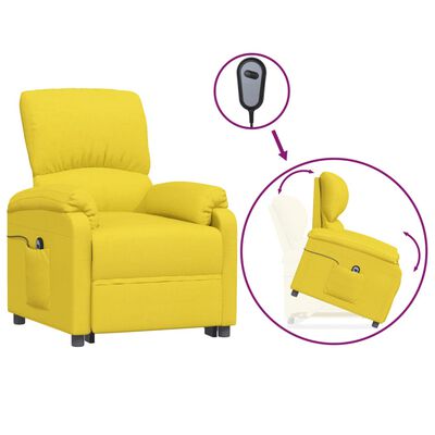 vidaXL Sillón reclinable levantapersonas de tela amarillo