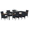 vidaXL Conjunto de Comedor de Jard&iacute;n 7 pcs Negro rat&aacute;n sint&eacute;tico