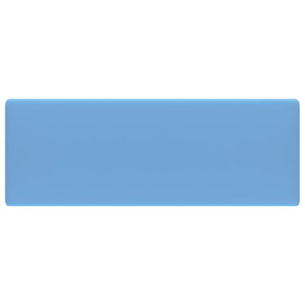 vidaXL Lavabo cuadrado rebosadero cer&aacute;mica azul claro mate 41x41 cm