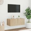 vidaXL Mueble de TV de pared con luces LED roble Sonoma 80x35x31 cm