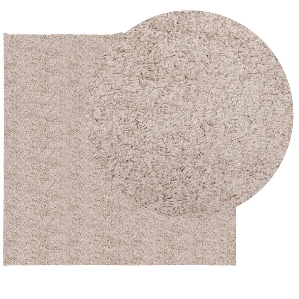 vidaXL Alfombra peluda de pelo largo moderna PAMPLONA beige 160x160 cm