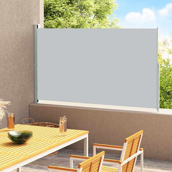 vidaXL Toldo lateral retr&aacute;ctil para patio gris 220x300 cm
