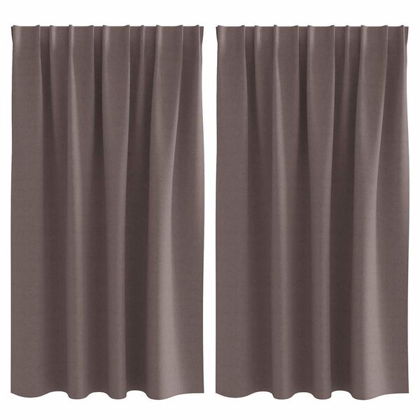 vidaXL Cortinas Opacas con Anillas 2 pcs Marr&oacute;n Oscuro 140 x 140 cm